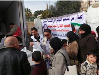 Kuwait Red Crescent Society Distributes 140 tons of aid to Syrian refugees in Jordanimage
