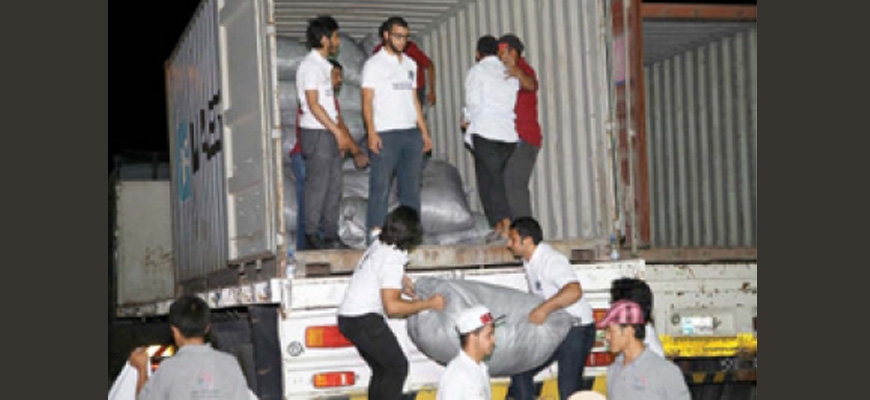 Qatar Charity sends 12 truckloads of aid for Syriansimage