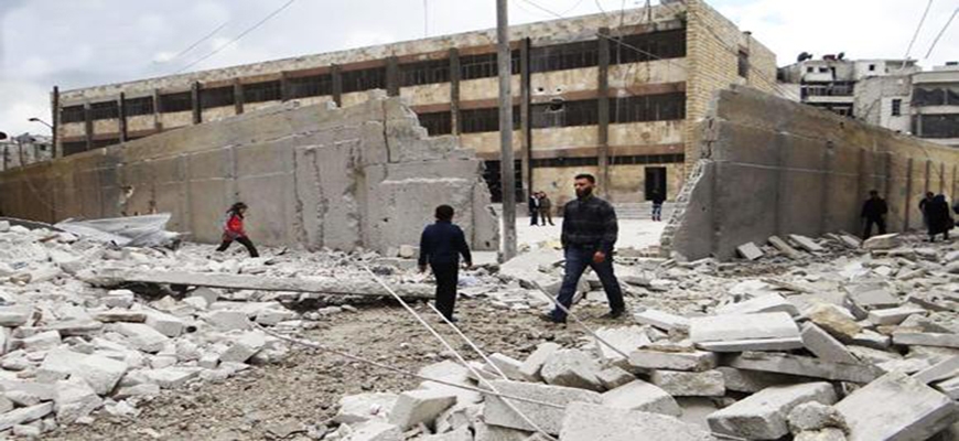 A school was bombed in Aleppo.image