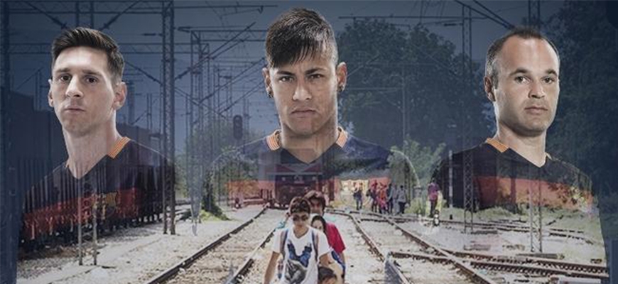 FC Barcelona present campaign to aid refugees in Europeimage